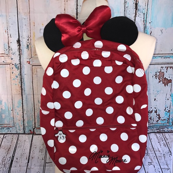 disney bags minnie mouse red white black polka dot backpack poshmark